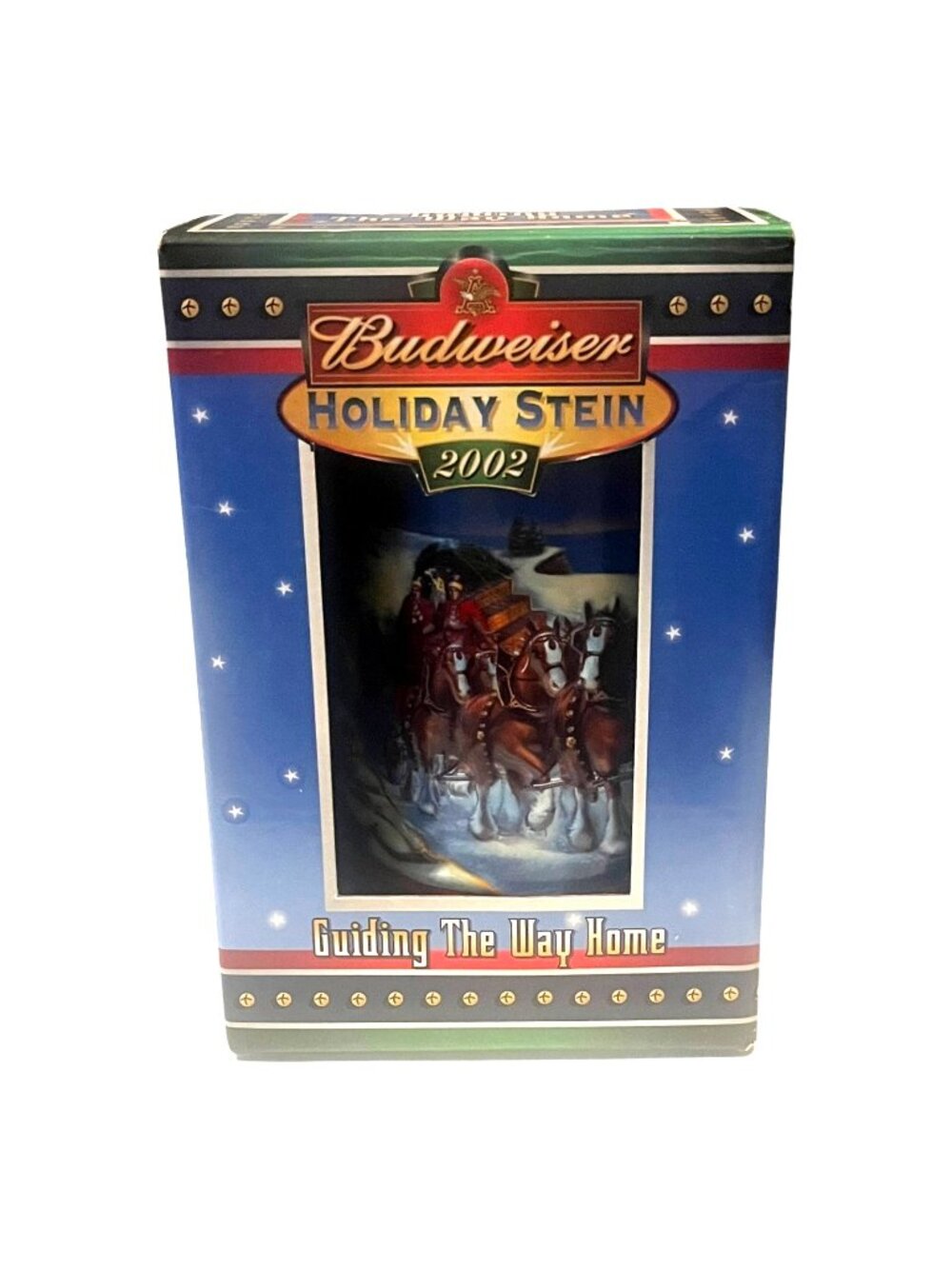 2002 Budweiser Holiday Stein Guiding The Way Home CS529 Clydesdale NIB New Box